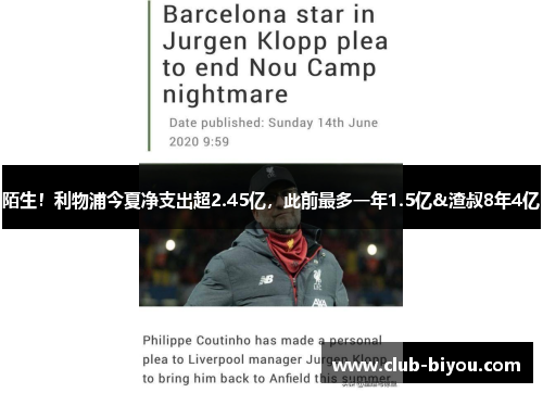 陌生！利物浦今夏净支出超2.45亿，此前最多一年1.5亿&渣叔8年4亿